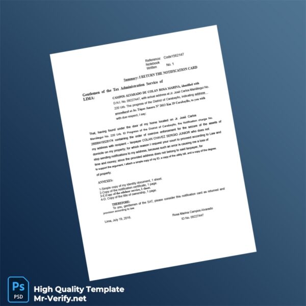 Peru Tax Administration Editable Refund Request Template in Word and PDF formats Peru Tax Administration Editable Refund Request Template in Word and PDF formats