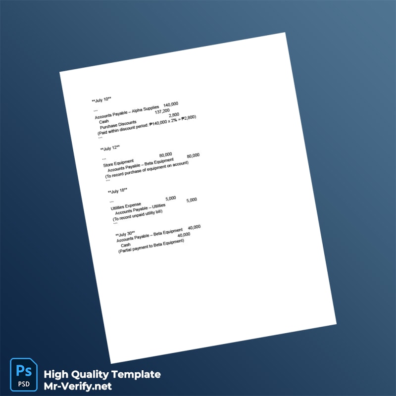 Philippines Editable Accounts Payable Template in Word and PDF formats page 2 Philippines Editable Accounts Payable Template in Word and PDF formats page 2