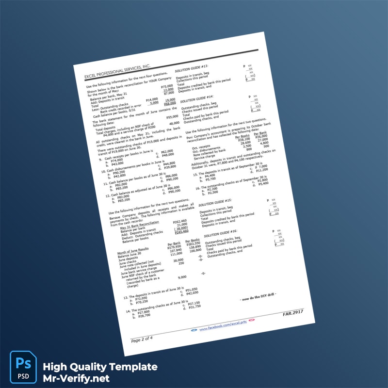 Philippines Editable Bank Reconciliation Template in Word and PDF formats page 2 Philippines Editable Bank Reconciliation Template in Word and PDF formats page 2