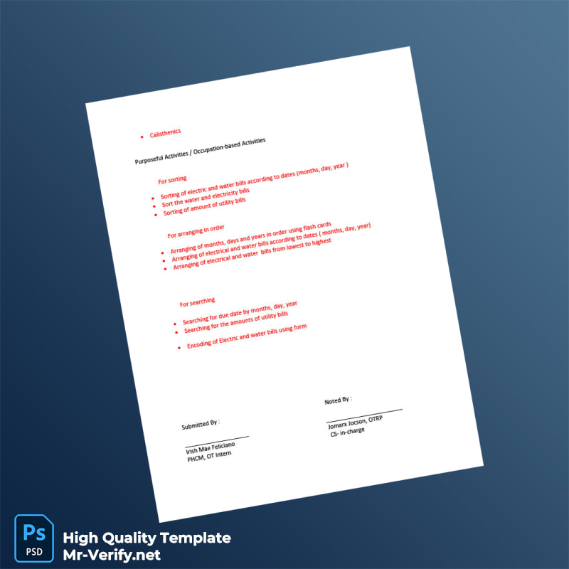 Philippines Editable Occupational Therapy Plan of Action Template in Word and PDF formats page 3 Philippines Editable Occupational Therapy Plan of Action Template in Word and PDF formats page 3