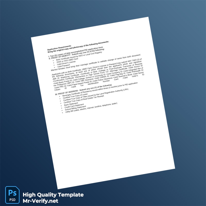 Philippines Editable PSA Requirements Template in Word and PDF formats Philippines Editable PSA Requirements Template in Word and PDF formats