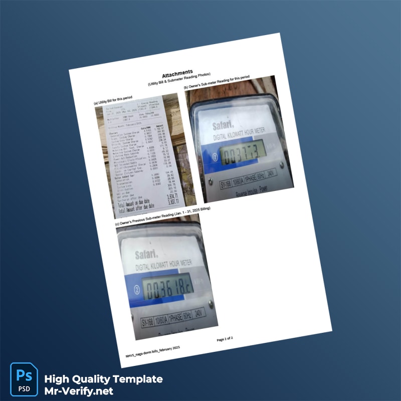 Philippines Editable Utility Bill Template in Word and PDF formats page 2 Philippines Editable Utility Bill Template in Word and PDF formats page 2