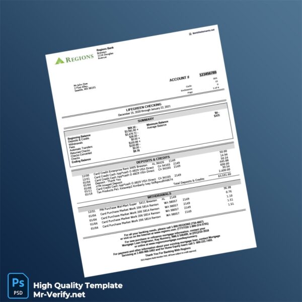 Regions Bank Statement _ PDF _ Financial Services _ Personal Finance