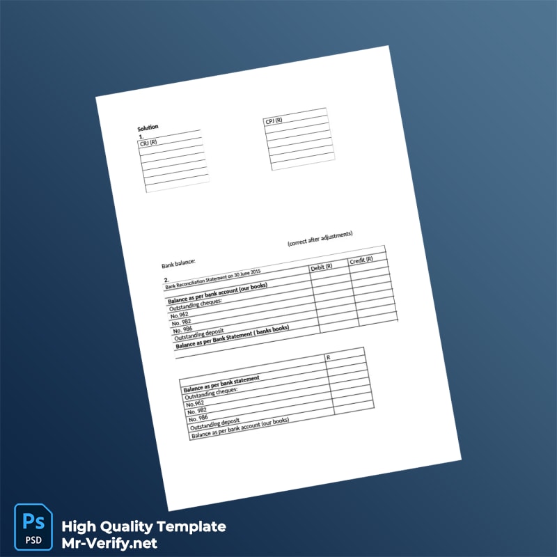 South Africa Bank Recon Example and Solution Template in Word and PDF formats page 2 South Africa Bank Recon Example and Solution Template in Word and PDF formats page 2