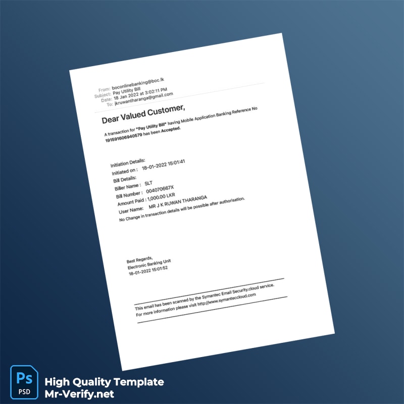 Sri Lanka SLT Editable Utility Bill Template in Word and PDF formats Sri Lanka SLT Editable Utility Bill Template in Word and PDF formats