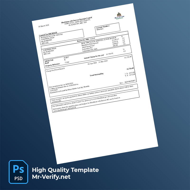 UK-Blackburn-with-Darwen-Borough-Council-Editable-Council-Tax-Bill-Template-in-Word-and-PDF-formats-mrverify UK Blackburn with Darwen Borough Council Editable Council Tax Bill Template in Word and PDF formats