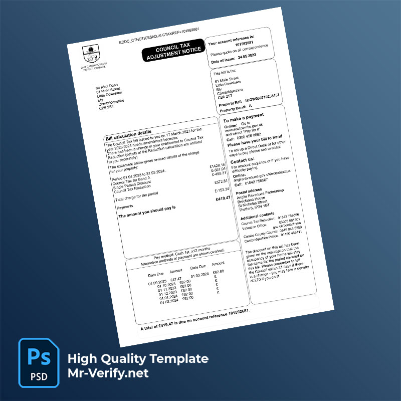 UK-East-Cambridgeshire-District-Council-Editable-Council-Tax-Bill-Template-in-Word-and-PDF-formats-mrverify UK East Cambridgeshire District Council Editable Council Tax Bill Template in Word and PDF formats