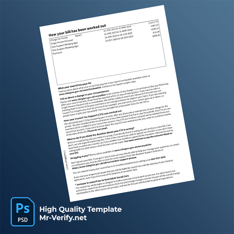 UK-England-Islington-Council-Editable-Council-Tax-Bill-Template-in-Word-and-PDF-formats-page-2-mrverify UK England Islington Council Editable Council Tax Bill Template in Word and PDF formats
