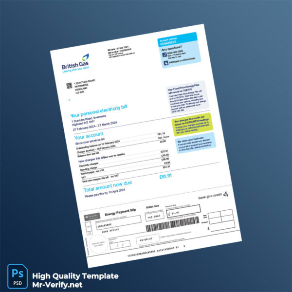 UK British Gas Editable Gas Bill Template in Word and PDF formats UK British Gas Editable Gas Bill Template in Word and PDF formats