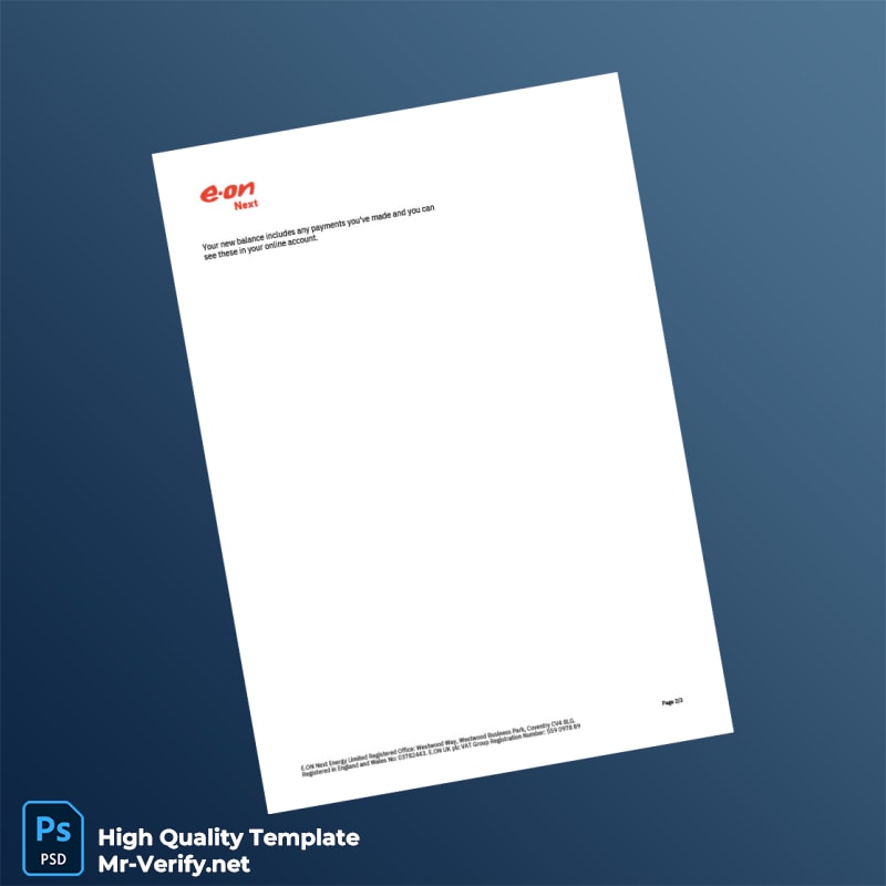 UK Editable Utility Bill Template in Word and PDF formats page 2 UK Editable Utility Bill Template in Word and PDF formats page 2