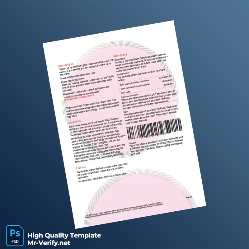UK Editable Utility Bill Template in Word and PDF formats page 4 UK Editable Utility Bill Template in Word and PDF formats page 4