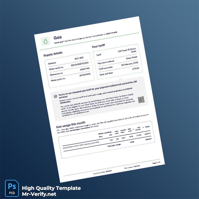 UK Electricity Provider Editable Utility Bill Template in Word and PDF formats page 5 UK Electricity Provider Editable Utility Bill Template in Word and PDF formats page 5