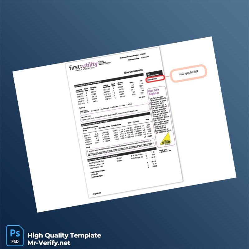 UK First Utility Editable Utility Bill Template in Word and PDF formats page 4 UK First Utility Editable Utility Bill Template in Word and PDF formats page 4