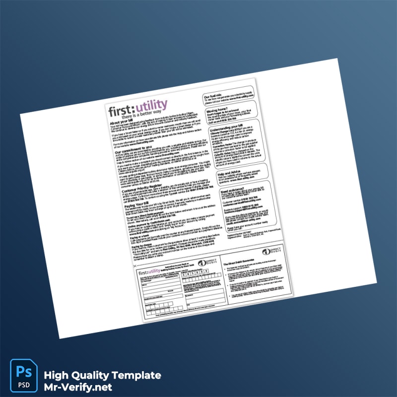 UK First Utility Editable Utility Bill Template in Word and PDF formats page 5 UK First Utility Editable Utility Bill Template in Word and PDF formats page 5