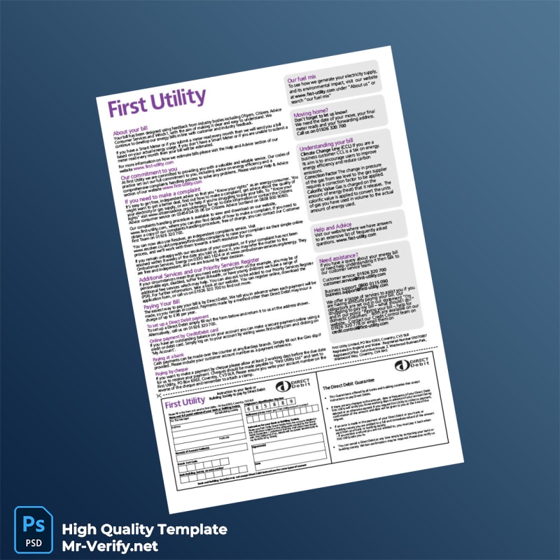 UK First Utility Editable Utility Bill Template in Word and PDF formats page 6 UK First Utility Editable Utility Bill Template in Word and PDF formats page 6