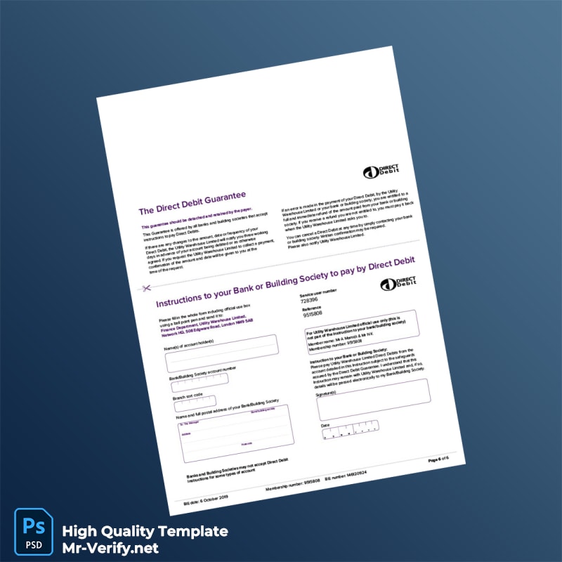 UK Utility Warehouse Editable Electricity Bill Template in Word and PDF formats page 6 UK Utility Warehouse Editable Electricity Bill Template in Word and PDF formats page 6