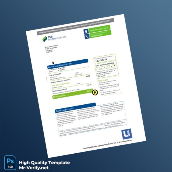 UK uSwitch Editable Electricity Bill Template in Word and PDF formats UK uSwitch Editable Electricity Bill Template in Word and PDF formats