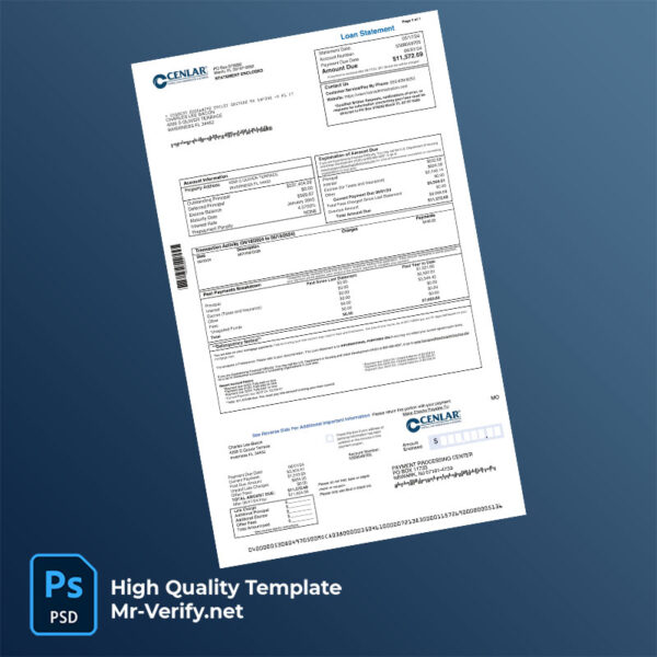 US-Cenlar-Editable-Mortgage-Statement-Template-in-Word-and-PDF-formats-mrverify US Cenlar Editable Mortgage Statement Template in Word and PDF formats