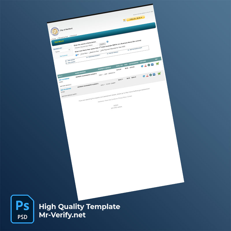 US-City-of-Hartford-Editable-Tax-Bill-Template-in-Word-and-PDF-formats-mrverify US City of Hartford Editable Tax Bill Template in Word and PDF formats