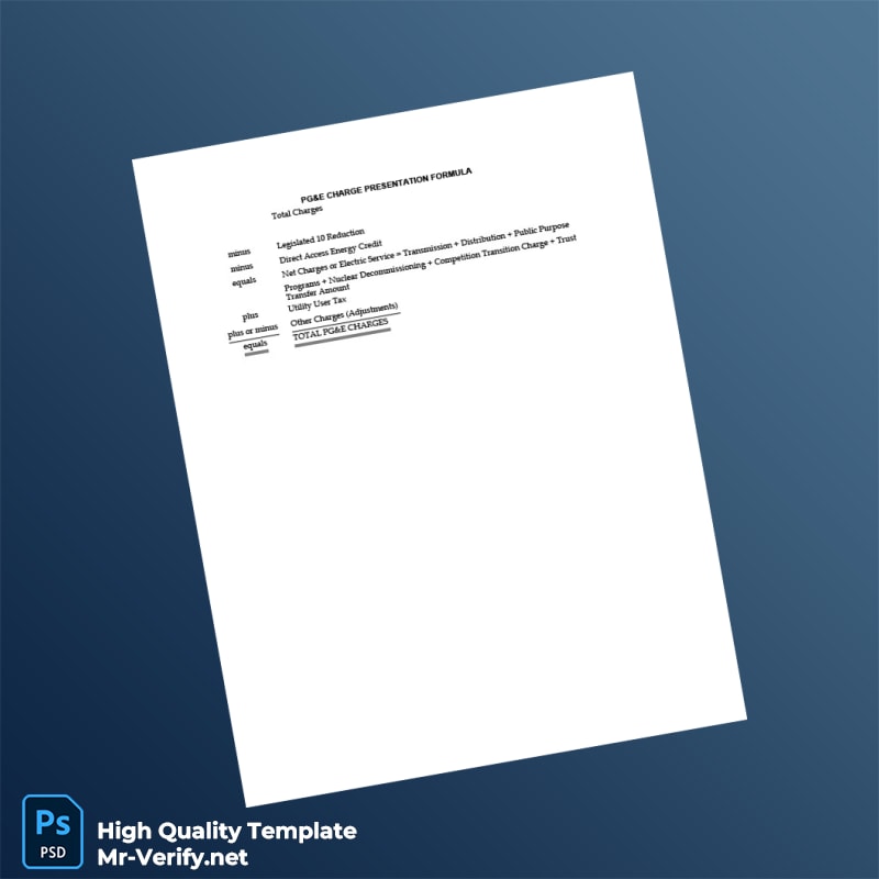 US Pacific Gas And Electric Company Editable Utility Bill Template in Word and PDF formats page 5 US Pacific Gas And Electric Company Editable Utility Bill Template in Word and PDF formats page 5