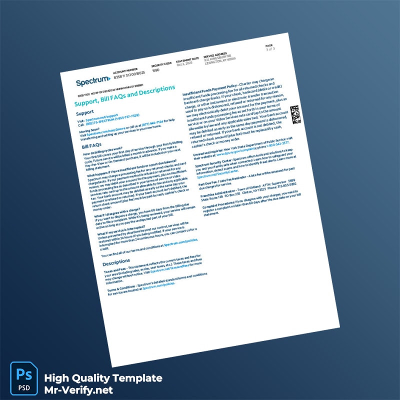 US Spectrum Editable Utility Bill Template in Word and PDF formats page 3 US Spectrum Editable Utility Bill Template in Word and PDF formats page 3