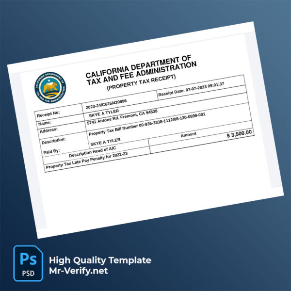 USA-California-Department-of-Tax-and-Fee-Administration-Editable-Property-Tax-Receipt-Template-in-Word-and-PDF-formats-mrverify USA California Department of Tax and Fee Administration Editable Property Tax Receipt Template in Word and PDF formats