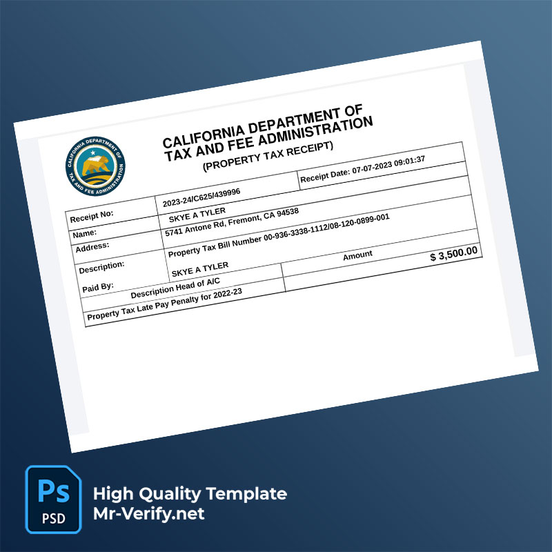 USA-California-Department-of-Tax-and-Fee-Administration-Editable-Property-Tax-Receipt-Template-in-Word-and-PDF-formats-mrverify USA California Department of Tax and Fee Administration Editable Property Tax Receipt Template in Word and PDF formats