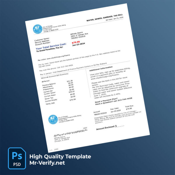 USA-City-of-Chicago-Editable-Utility-Bill-Template-in-Word-and-PDF-formats-mrverify USA City of Chicago Editable Utility Bill Template in Word and PDF formats
