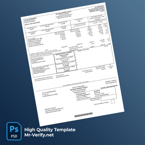 USA-City-of-Oconomowoc-Editable-Property-Tax-Bill-Template-in-Word-and-PDF-formats-mrverify USA City of Oconomowoc Editable Property Tax Bill Template in Word and PDF formats
