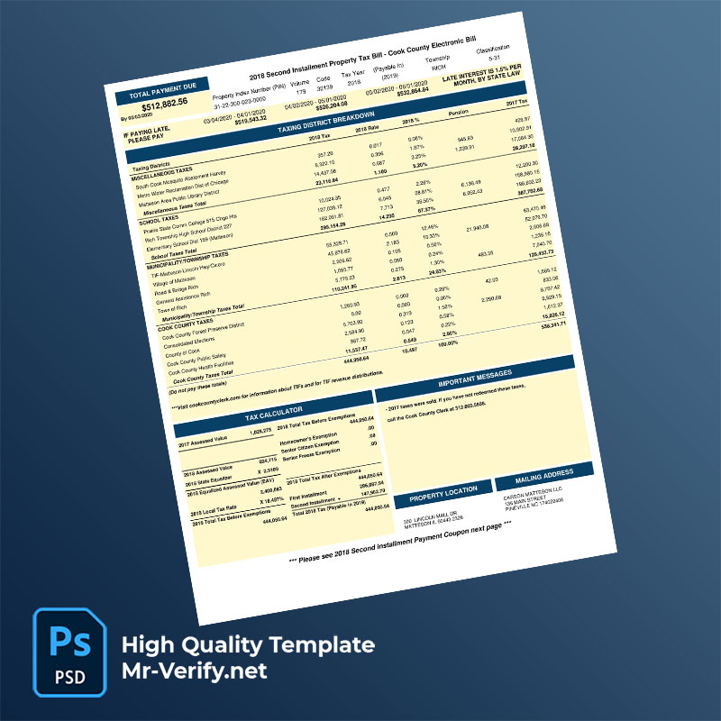 USA-Illinois-Cook-County-Treasurer-Editable-Property-Tax-Bill-Template-in-Word-and-PDF-formats-page-3-mrverify USA Illinois Cook County Treasurer Editable Property Tax Bill Template in Word and PDF formats