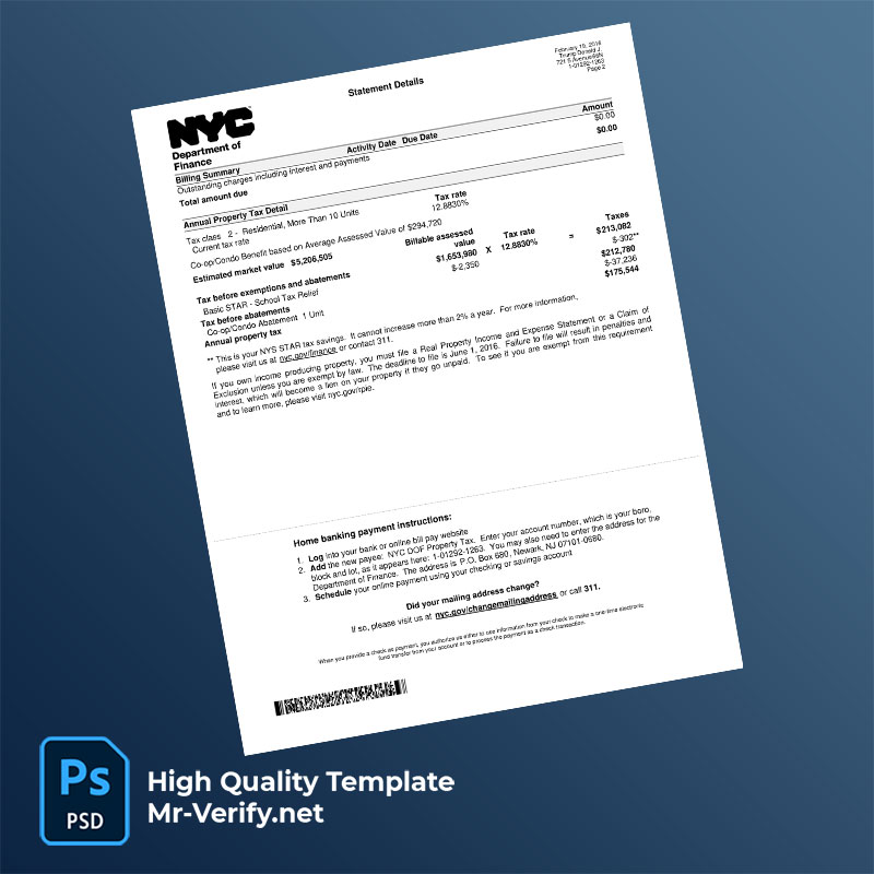 USA-New-York-NYC-Department-Of-Finance-Editable-Property-Tax-Bill-Template-in-Word-and-PDF-formats-page-2-mrverify USA New York NYC Department Of Finance Editable Property Tax Bill Template in Word and PDF formats