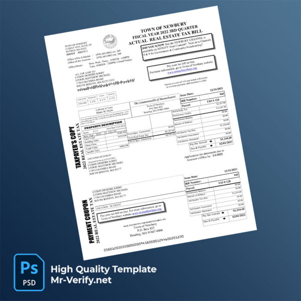 USA-Town-of-Newbury-Editable-Property-Tax-Bill-Template-in-Word-and-PDF-formats-mrverify USA Town of Newbury Editable Property Tax Bill Template in Word and PDF formats
