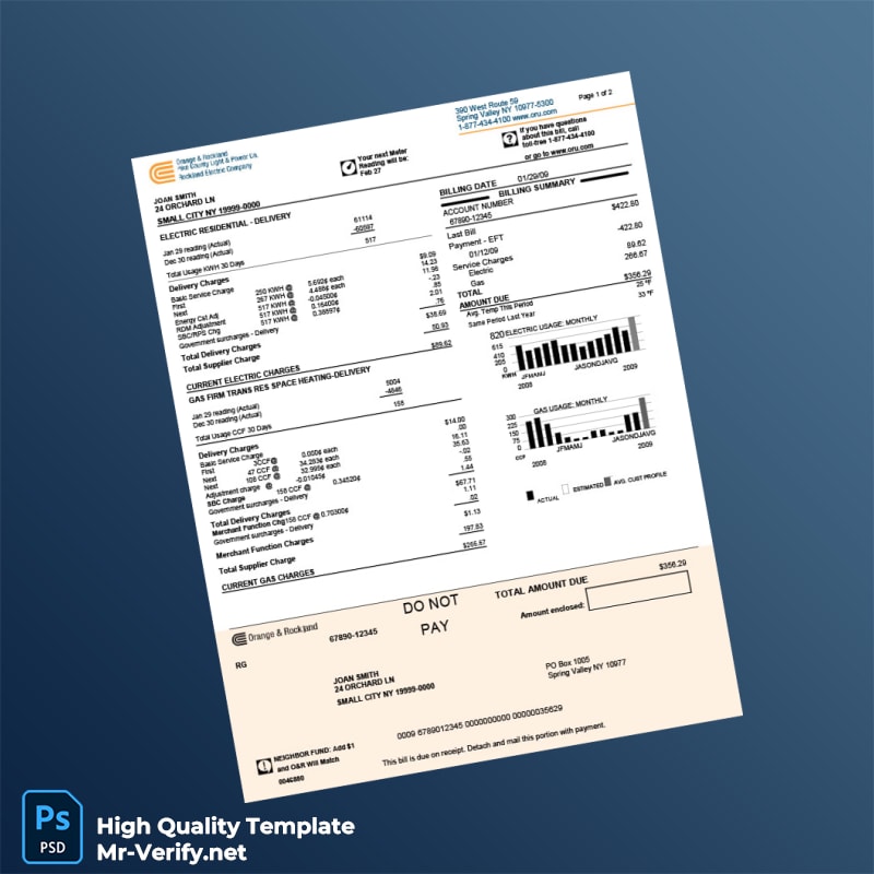 USA ACME ENERGY Editable Utility Bill Template in Word and PDF formats USA ACME ENERGY Editable Utility Bill Template in Word and PDF formats