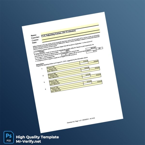USA Ace Computer Services Editable Adjusting Entries Template in Word and PDF formats USA Ace Computer Services Editable Adjusting Entries Template in Word and PDF formats