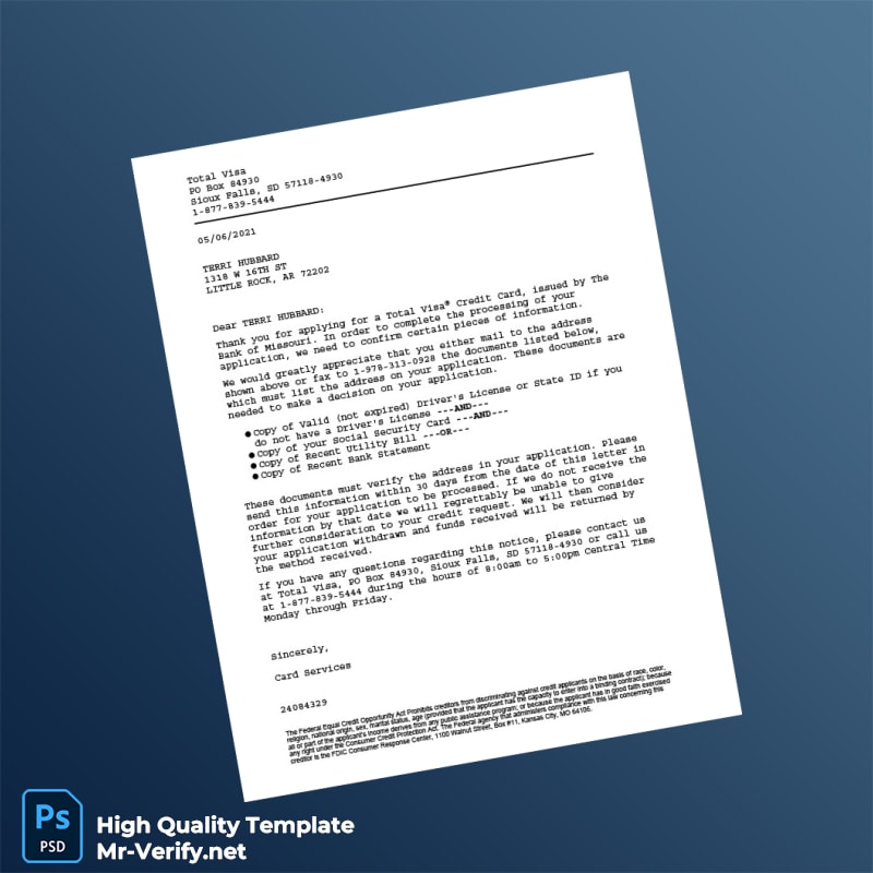 USA Bank of Missouri Editable Credit Card Application Request Template in Word and PDF formats USA Bank of Missouri Editable Credit Card Application Request Template in Word and PDF formats