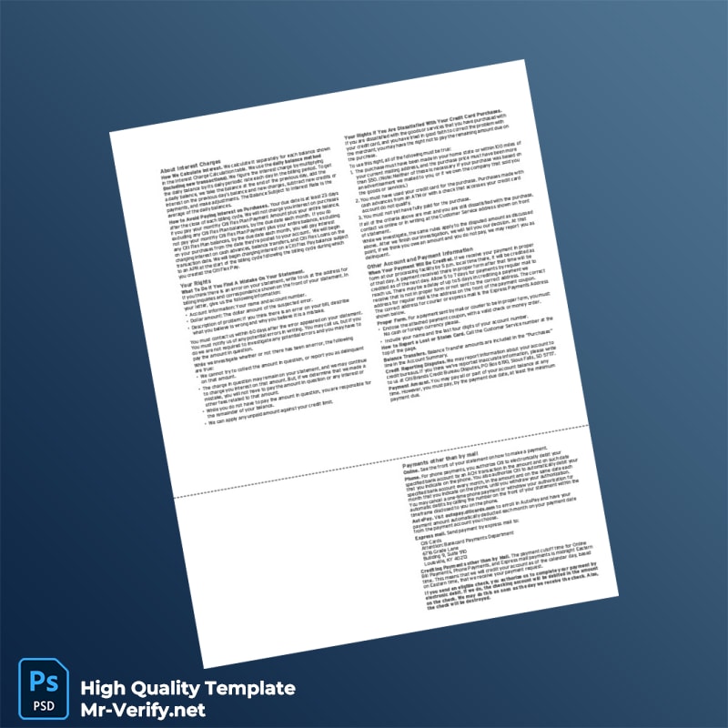 USA Citi Bank Statement Template in Word and PDF formats page 4 USA Citi Bank Statement Template in Word and PDF formats page 4
