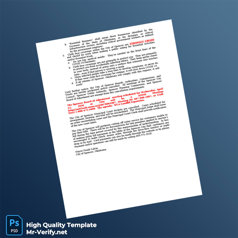 USA City of Spencer Editable Shelter-In-Place Press Release Template in Word and PDF formats page 2 USA City of Spencer Editable Shelter-In-Place Press Release Template in Word and PDF formats page 2