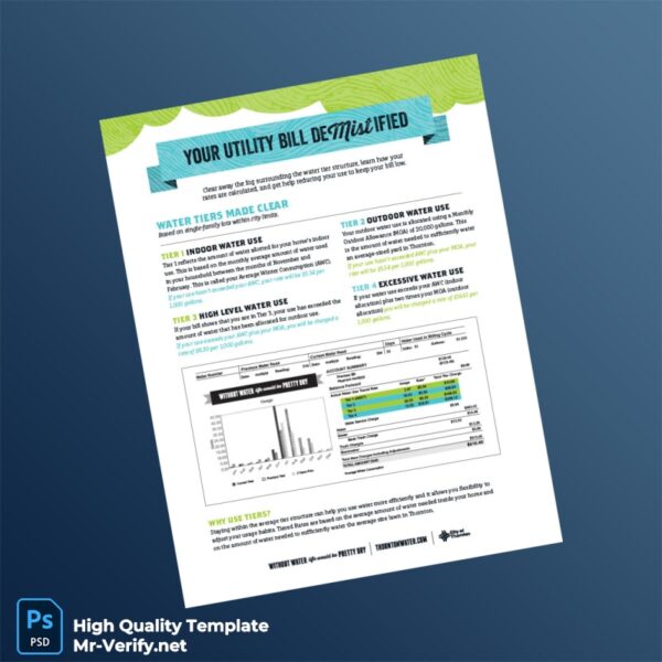 USA City of Thornton Editable Water Bill Template in Word and PDF formats USA City of Thornton Editable Water Bill Template in Word and PDF formats