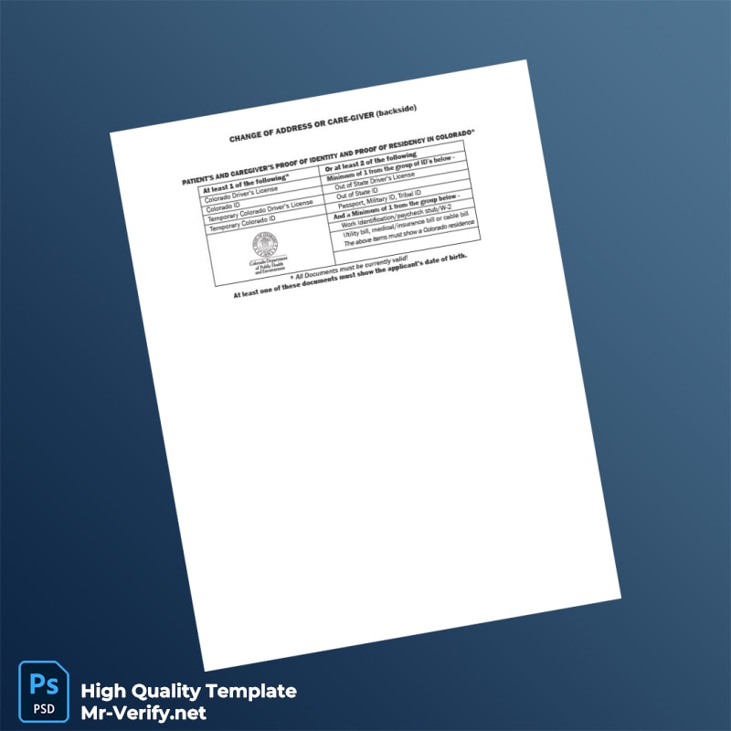USA Colorado Department of Public Health and Environment Editable Change of Address Template in Word and PDF formats USA Colorado Department of Public Health and Environment Editable Change of Address Template in Word and PDF formats