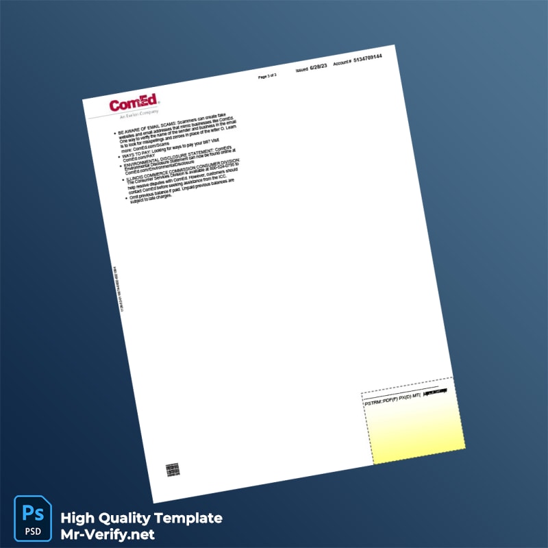 USA ComEd Editable Utility Bill Template in Word and PDF formats page 3 USA ComEd Editable Utility Bill Template in Word and PDF formats page 3