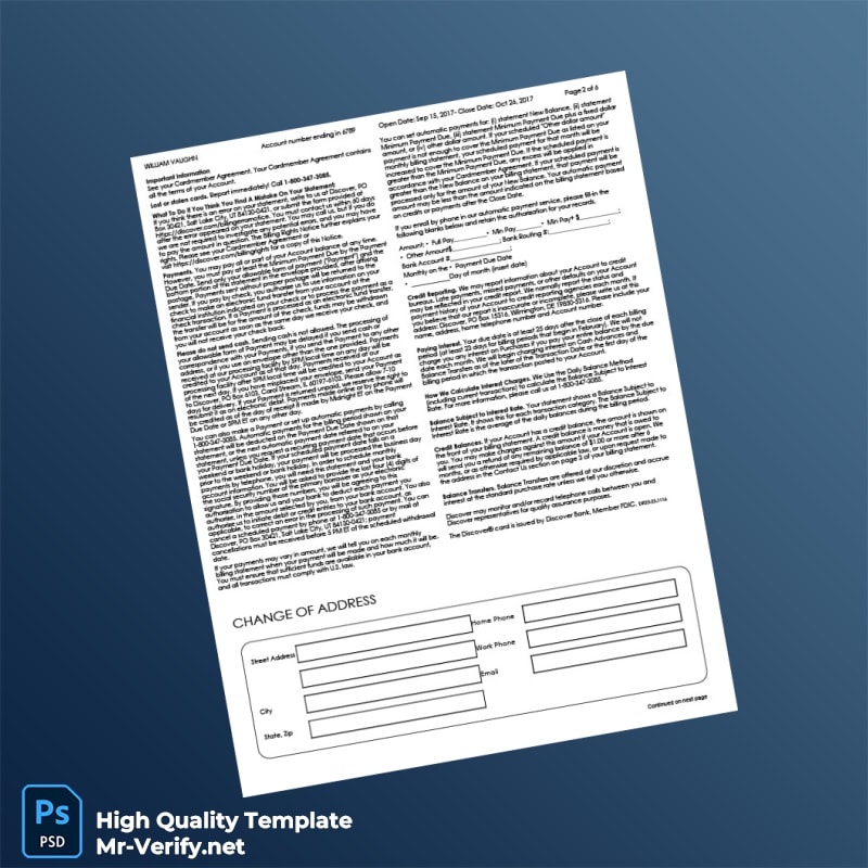 USA Discover Credit Card Statement Template in Word and PDF formats page 3 USA Discover Credit Card Statement Template in Word and PDF formats page 3