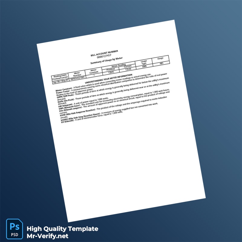 USA ENGIE Resources Editable Utility Bill Template in Word and PDF formats page 2 USA ENGIE Resources Editable Utility Bill Template in Word and PDF formats page 2