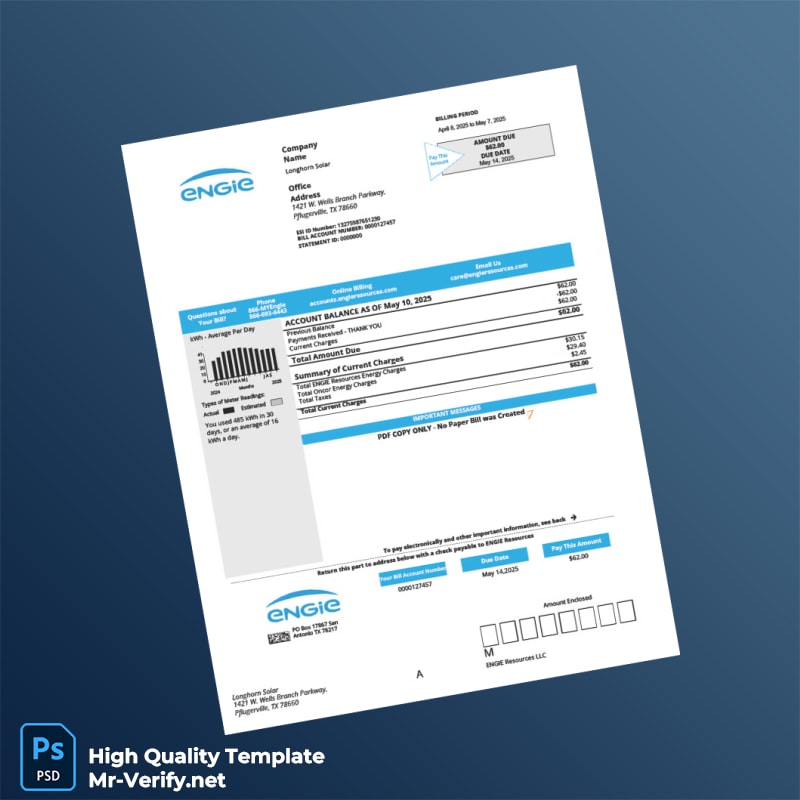 USA ENGIE Resources Editable Utility Bill Template in Word and PDF formats USA ENGIE Resources Editable Utility Bill Template in Word and PDF formats