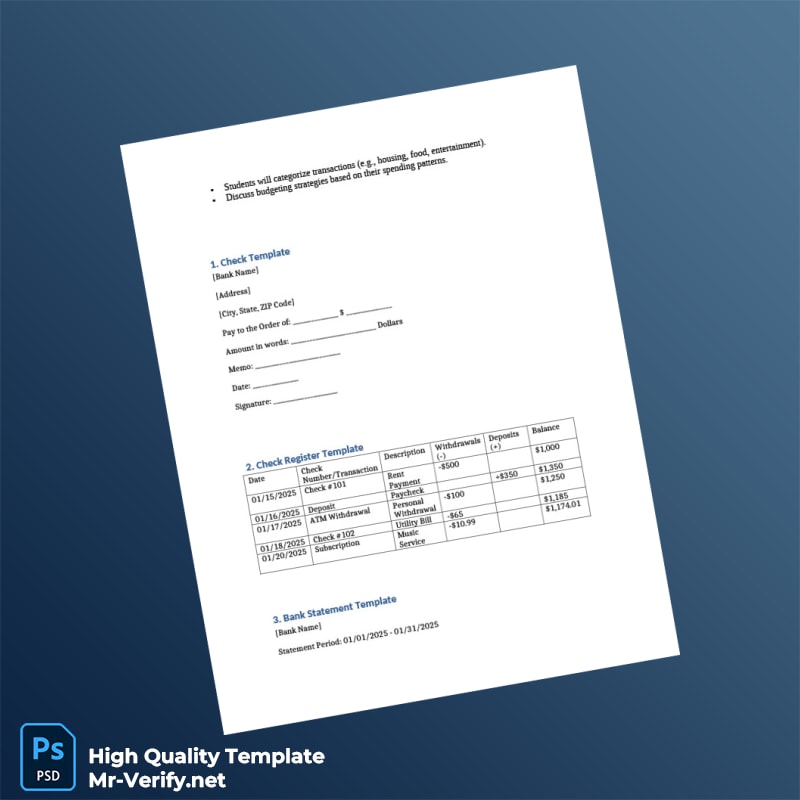 USA Editable Banking Project Template in Word and PDF formats page 2 USA Editable Banking Project Template in Word and PDF formats page 2