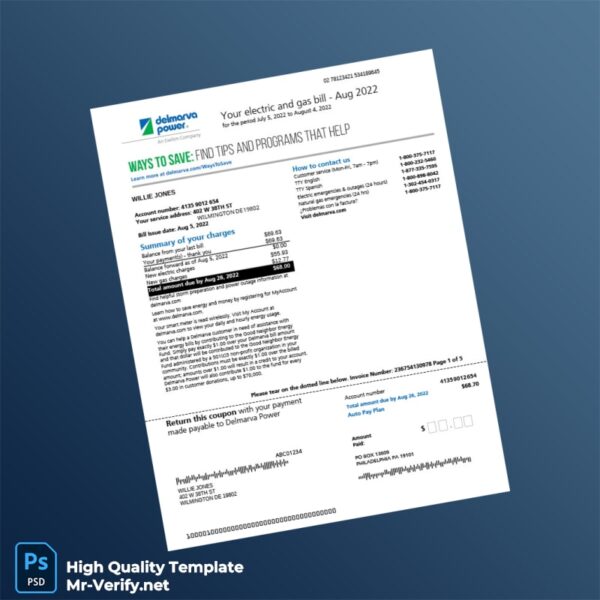 USA Editable Electric and Gas Bill Template in Word and PDF formats USA Editable Electric and Gas Bill Template in Word and PDF formats