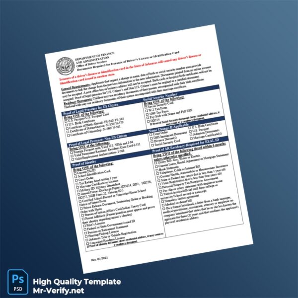 USA Editable Required Documents List Template in Word and PDF formats