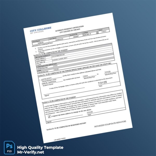 USA Editable Residency Certification Template in Word and PDF formats USA Editable Residency Certification Template in Word and PDF formats
