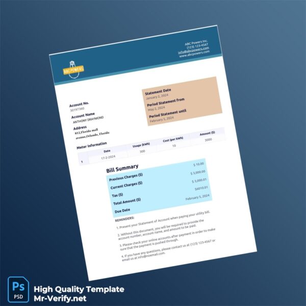 USA Editable Statement Template in Word and PDF formats USA Editable Statement Template in Word and PDF formats