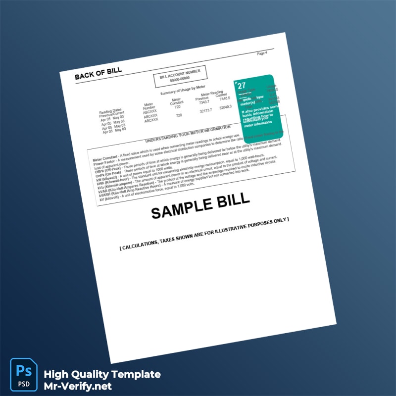 USA GDF SUEZ Energy Resources Editable Utility Bill Template in Word and PDF formats page 4 USA GDF SUEZ Energy Resources Editable Utility Bill Template in Word and PDF formats page 4