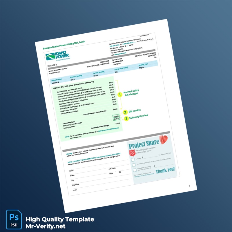 USA Idaho Power Editable Water and Sewer Bill Rate Schedule Template in Word and PDF formats page 2 USA Idaho Power Editable Water and Sewer Bill Rate Schedule Template in Word and PDF formats page 2